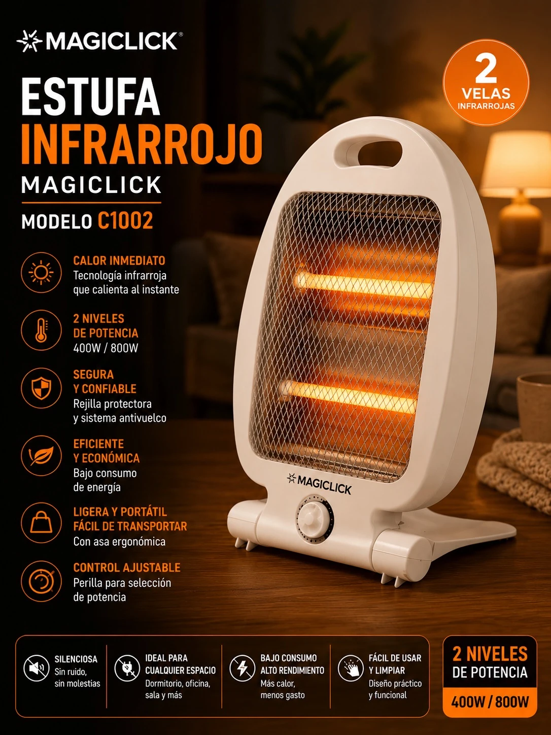 ESTUFA ELECTRICA INFRARROJO MAGICLICK 