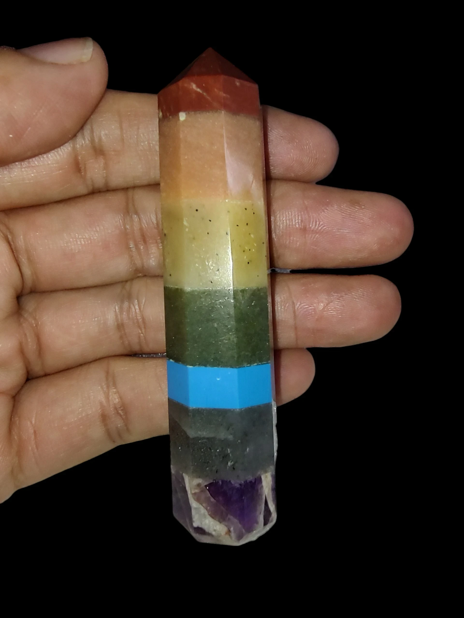 Obelisco de 7 chakras de 86 mm