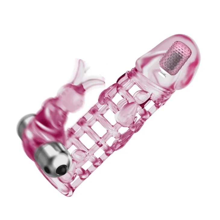 Funda Doble Vibrador Y Extensión Texturada Extiende 3,5Cm