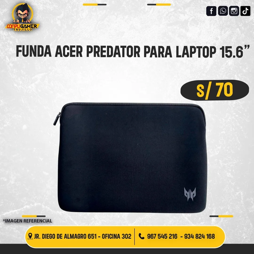 FUNDA ACER PREDATOR PARA LAPTOP 15.6"