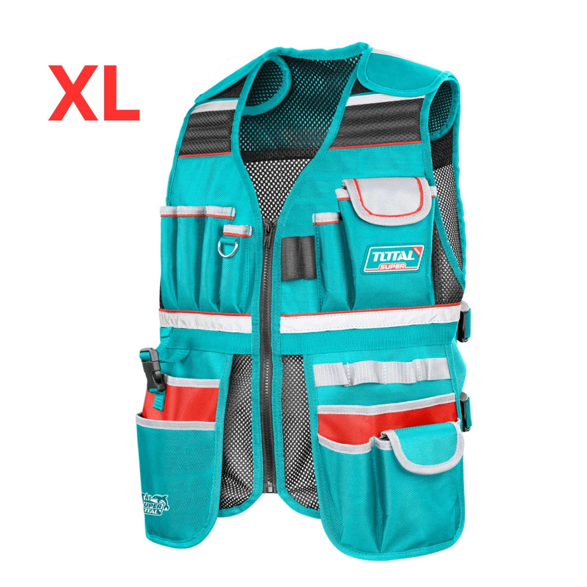 Kit 4 porta herramientas chaleco + maletin + bolso + cinturón total 3