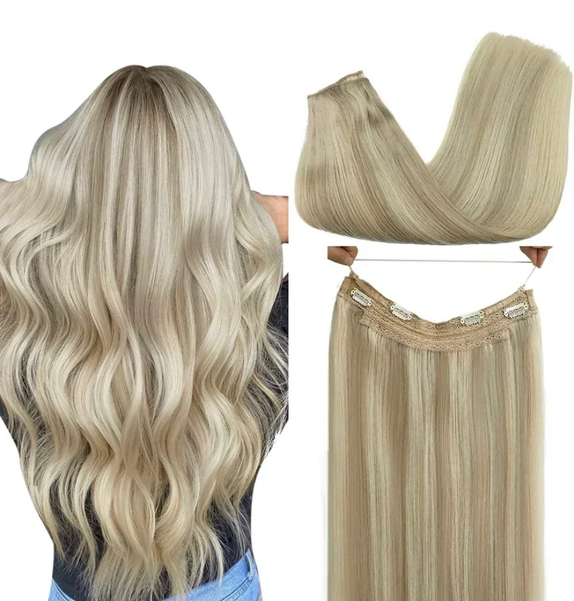 Extenciones de Halo platino 20”