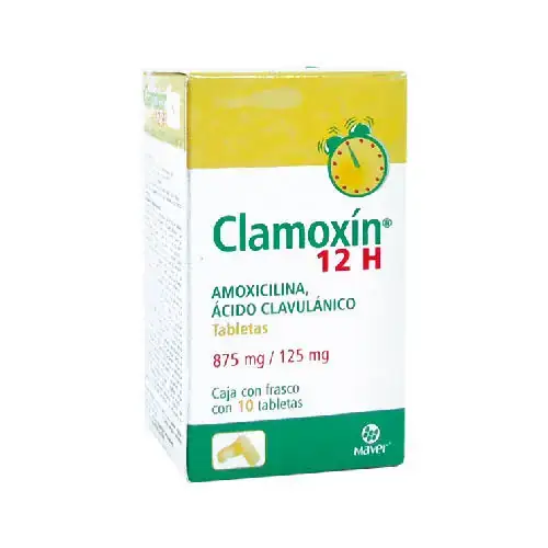 Clamoxin 12 H 875 mg (Amoxicilina/ Ácido Clavulánico) 
