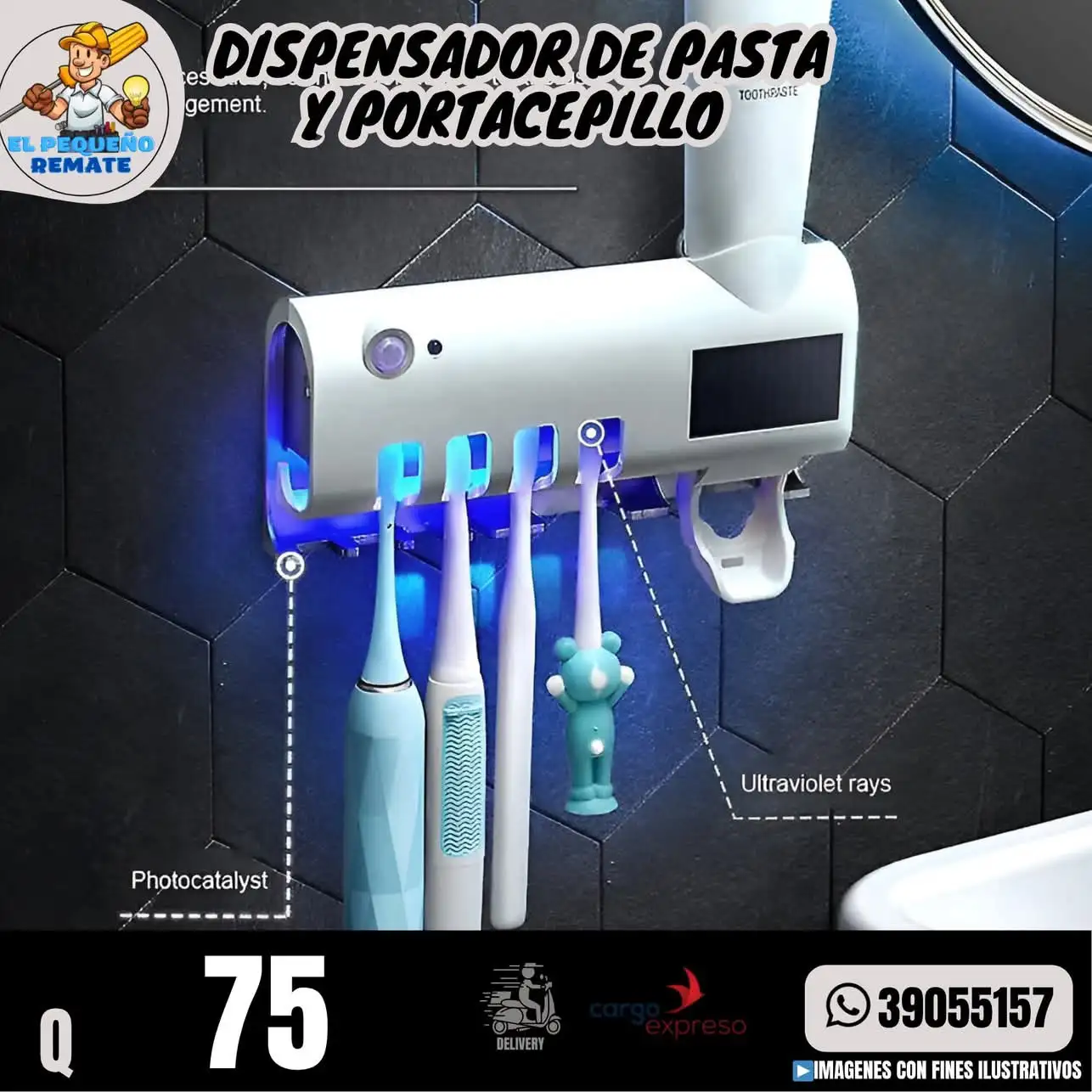 DISPENSADOR DE PASTA Y PORTACEPILLO