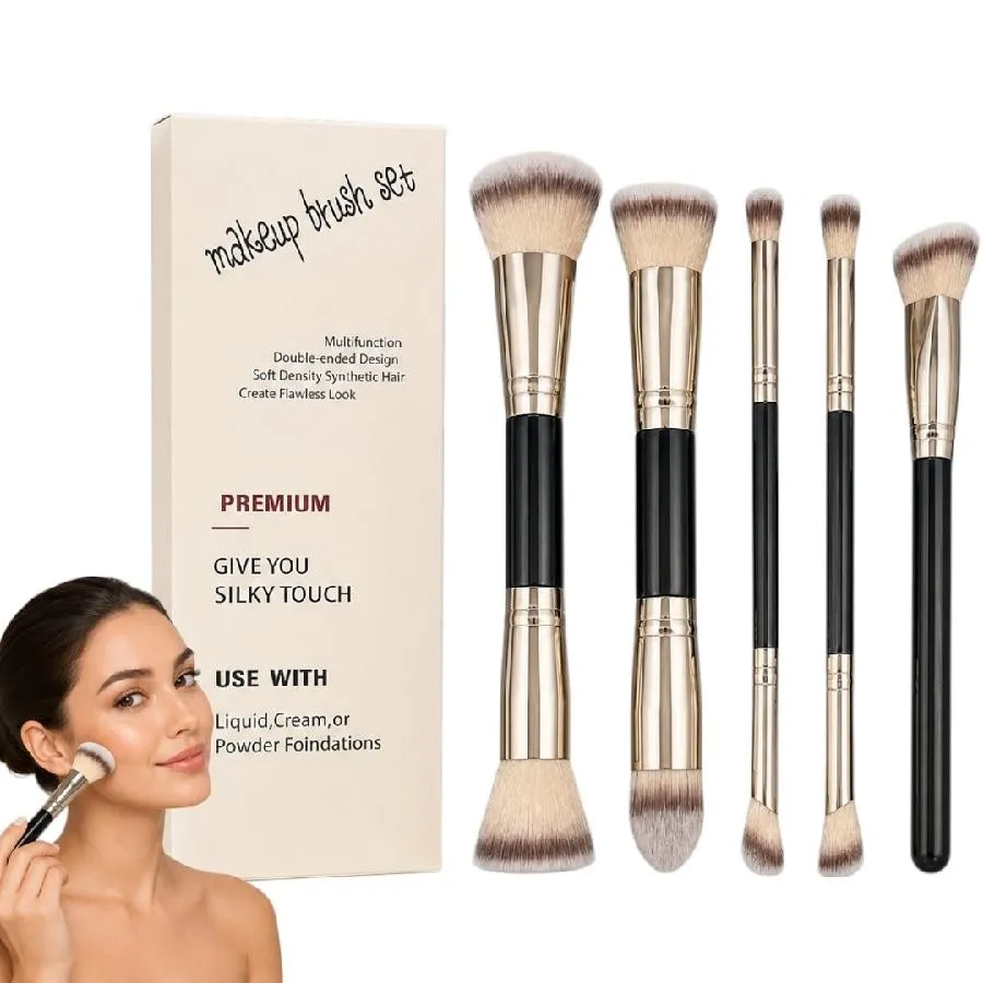 set x5 de brochas Kabuki premium multifuncion