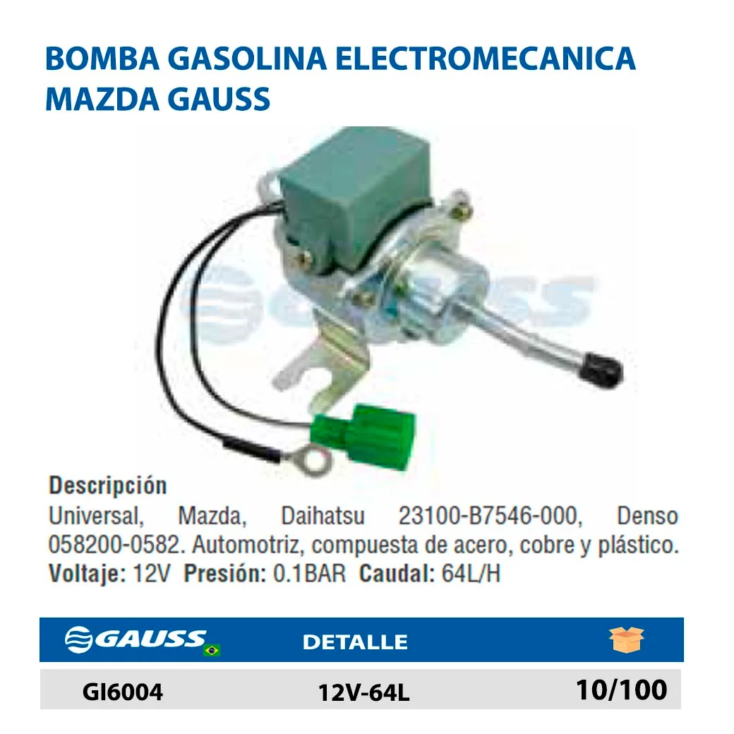 BOMBA GASOLINA ELECTROMECANICA MAZDA GAUSS 12V-64L