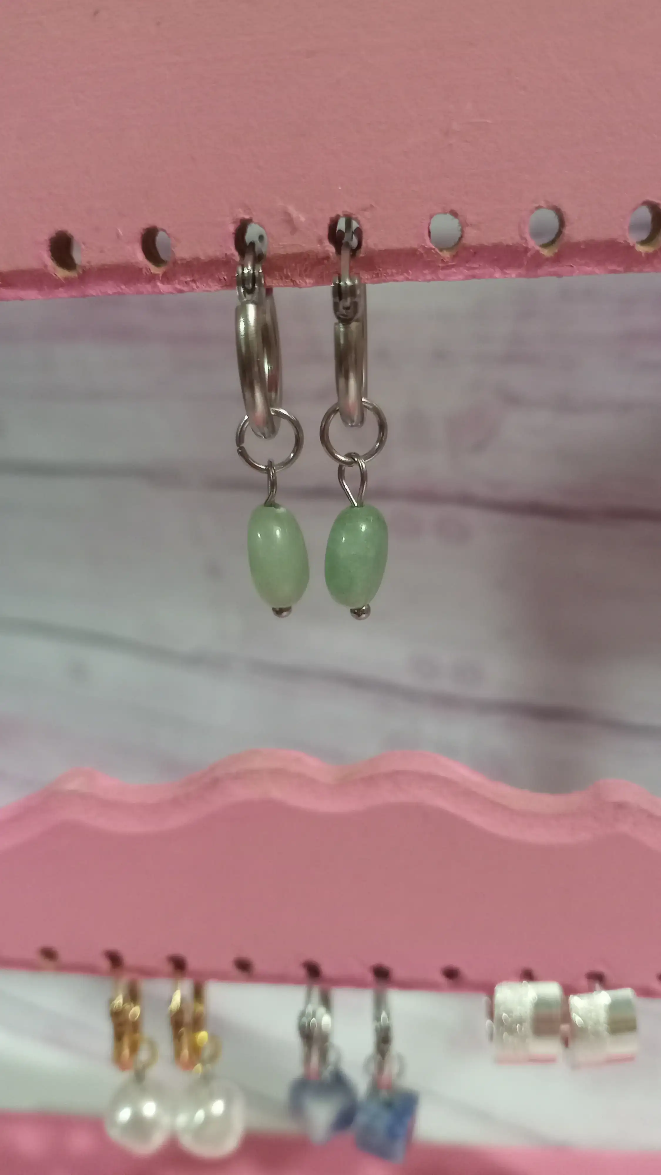 Argollas con piedras naturales, 💚💚💚💚