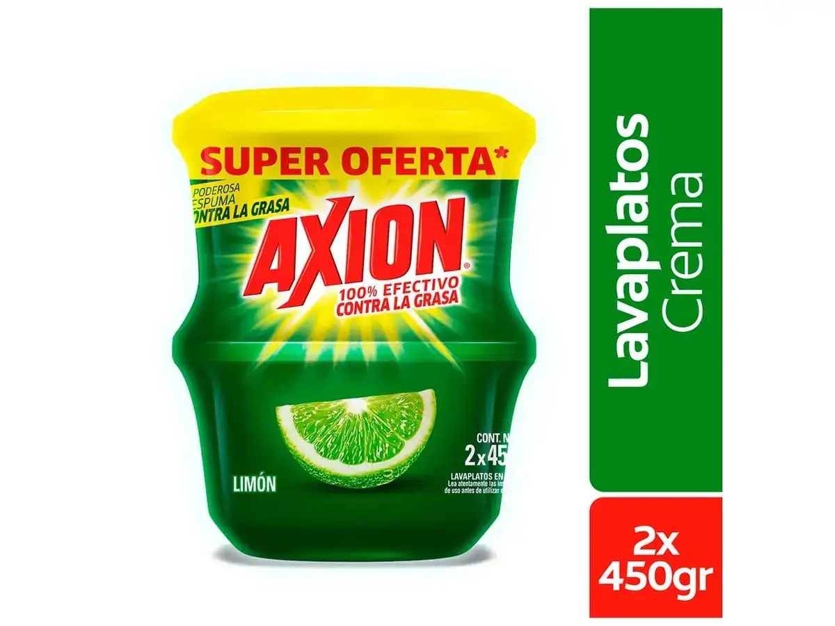 Lavaplatos en Crema Axion Limón x2 und - 450g c/u