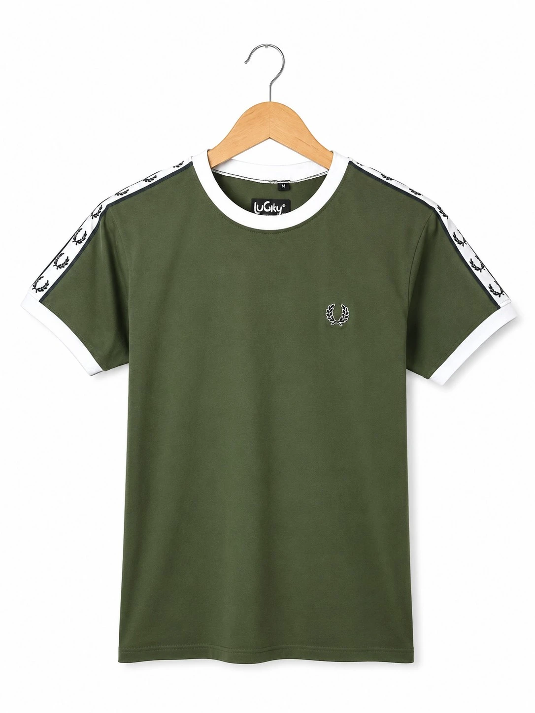 camiseta verde militar con laureles 