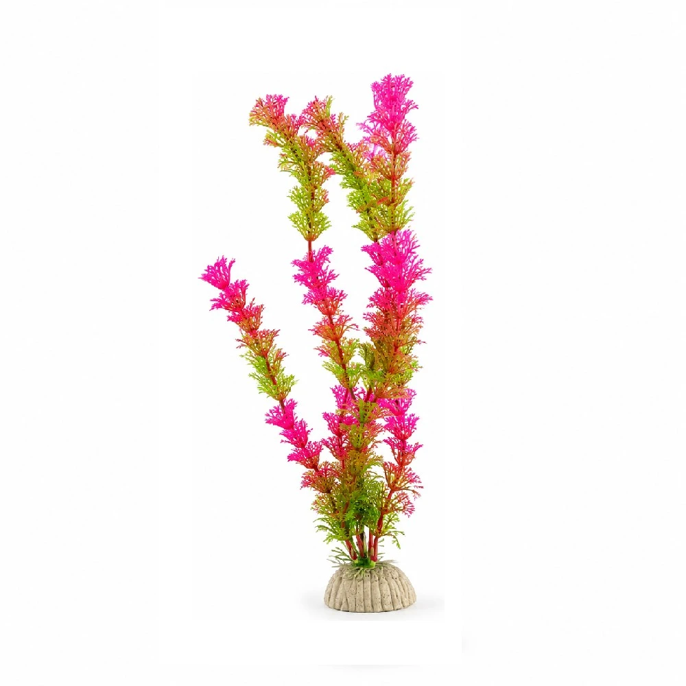 Planta decorativa larga de plástico fucsia