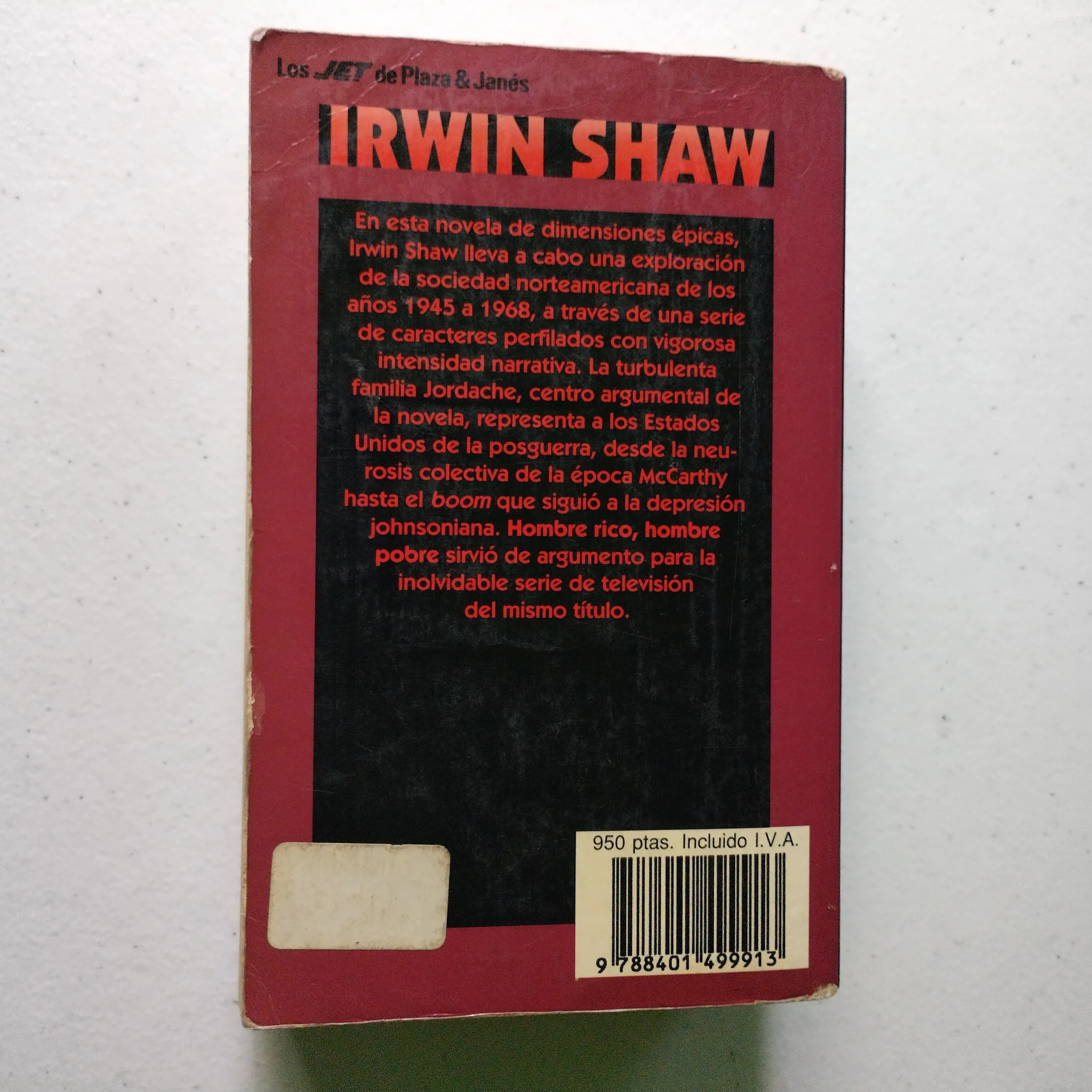 Hombre rico, hombre pobre, Irwin Shaw, usado  2