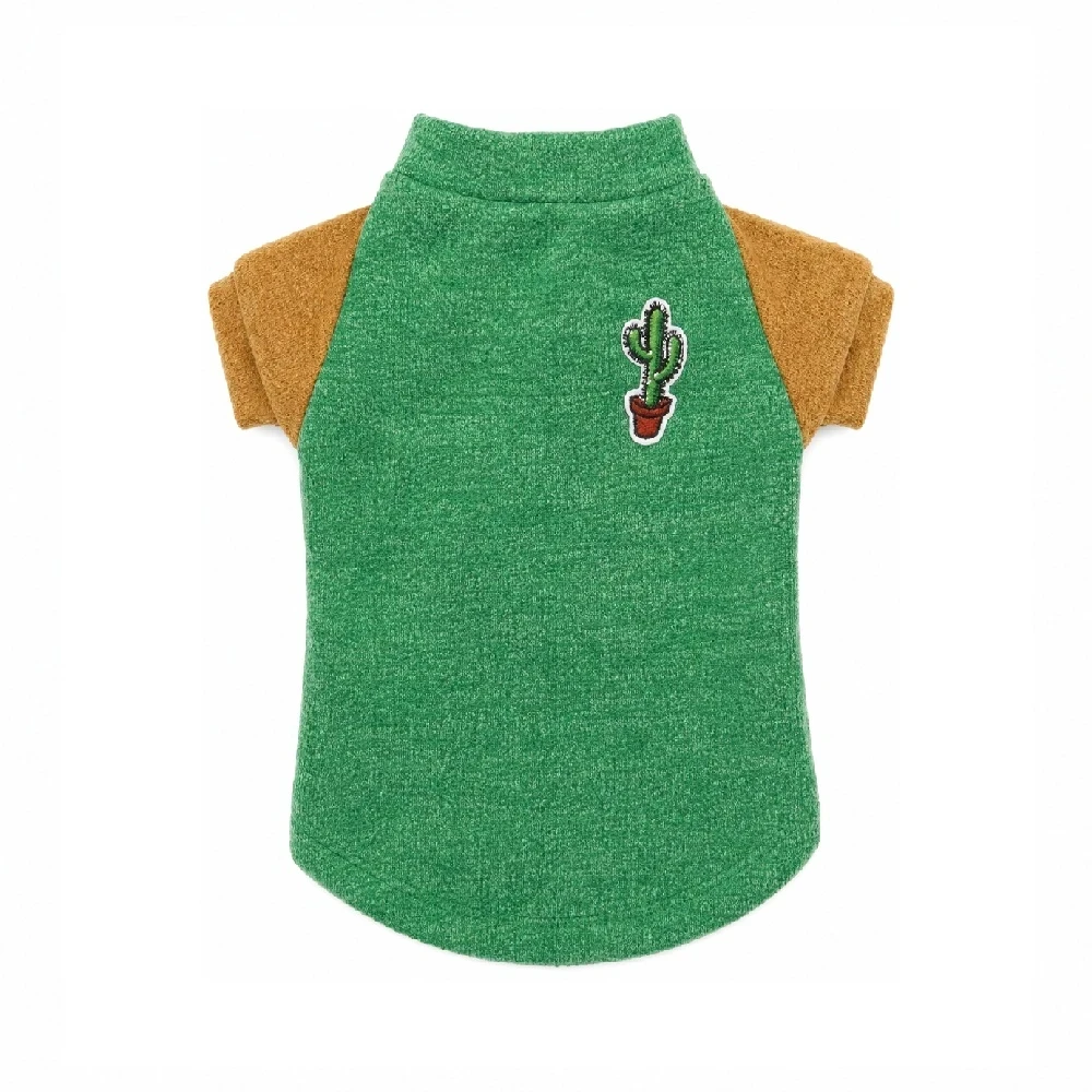 Polo raglán en angora verde