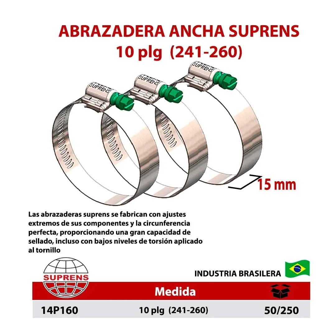 ABRAZADERA PERFORADA SUPRENS 10" (241-260)