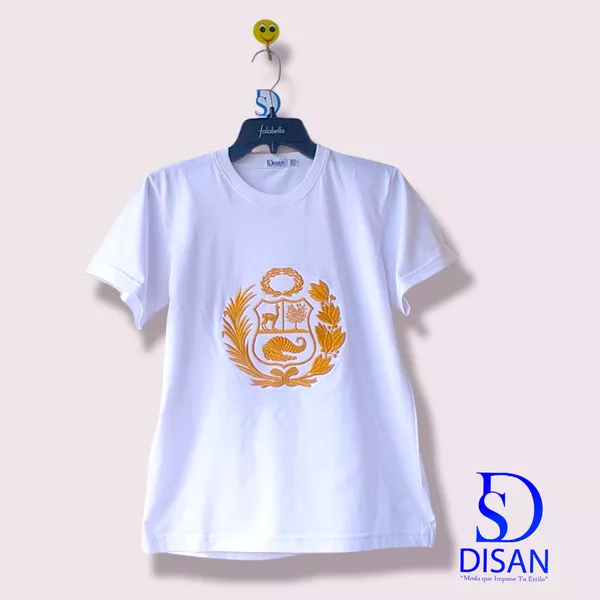 Polo blanco escudo dorado 