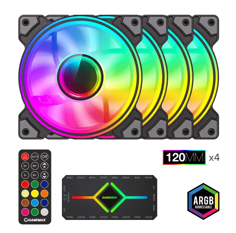 KIT VENTILADORES PC GAMEMAX DRH400 4