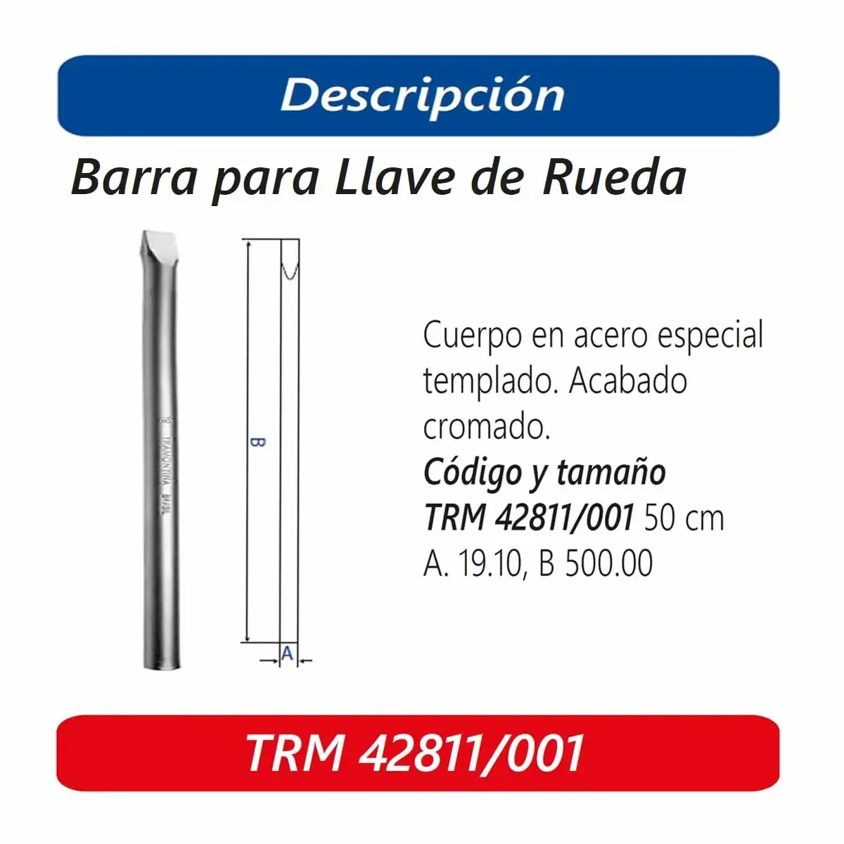 BARRA DE FUERZA REDO (Barrote de Rueda) TRM 50 CM