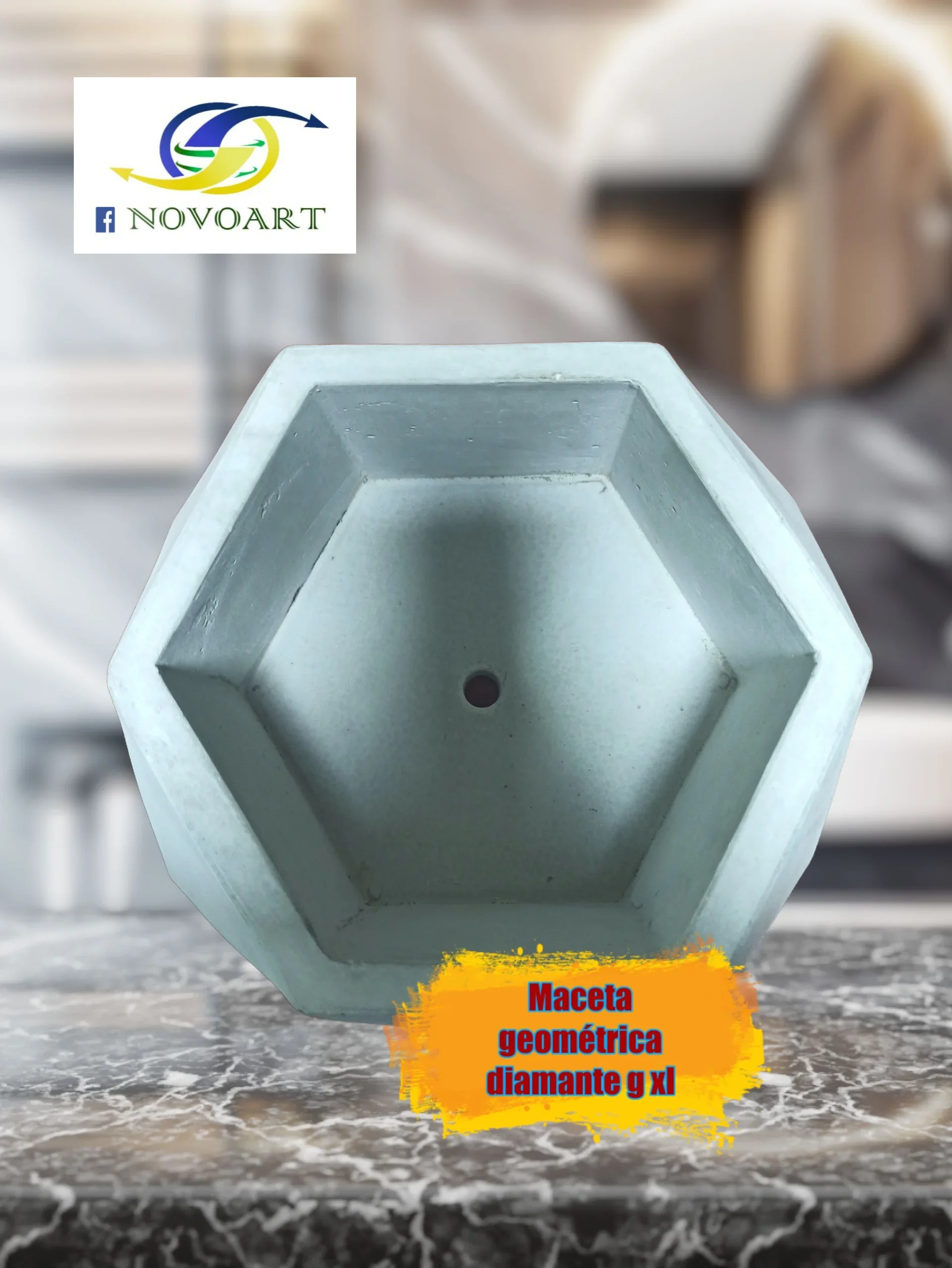 Maceta grande geométrica diamante g xl