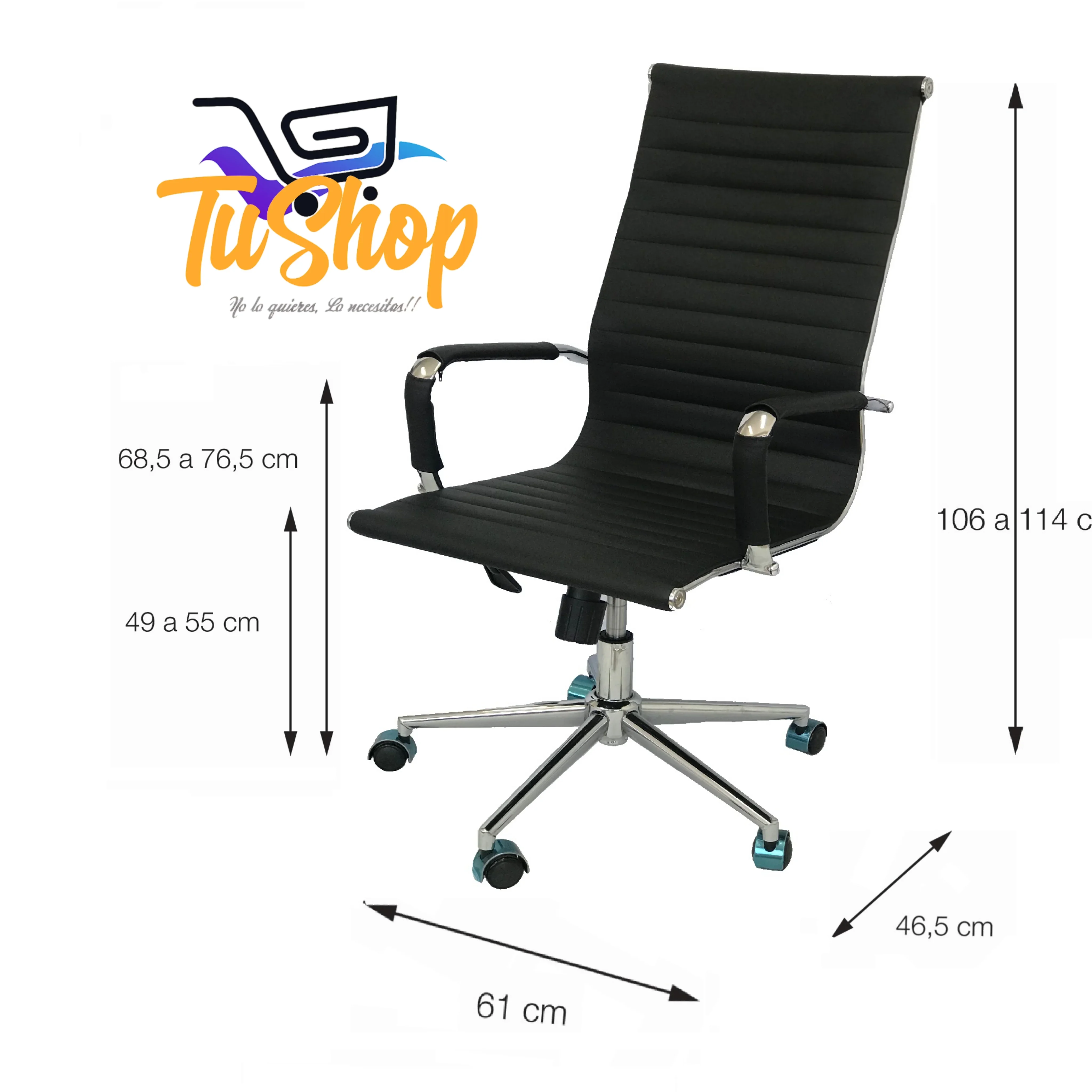 Silla Oficina Presidencial Alta Negra 2