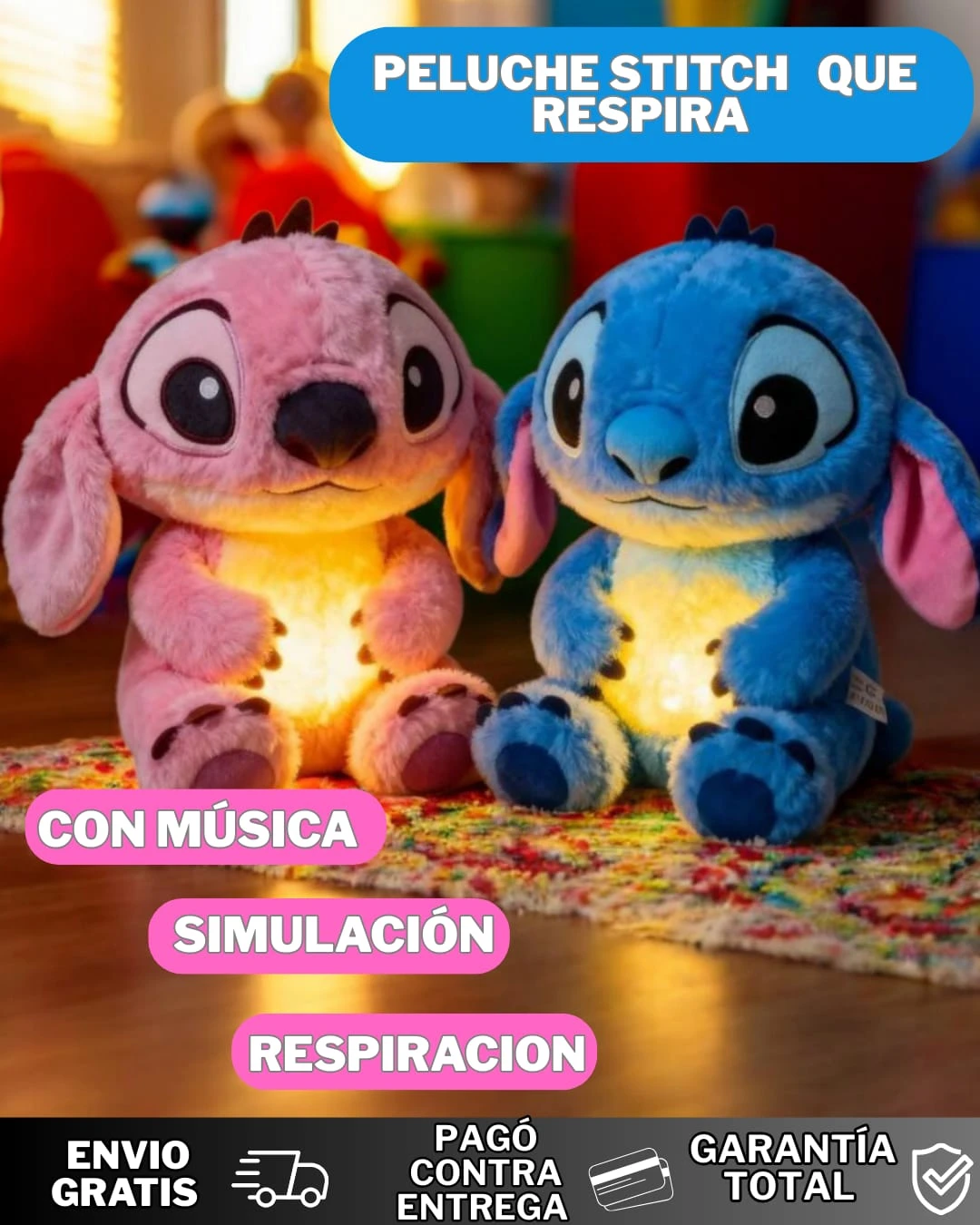 PELUCHE STITCH QUE RESPIRA 