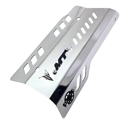 MT 15 P. Exosto acero cromado logo 3d negro ML