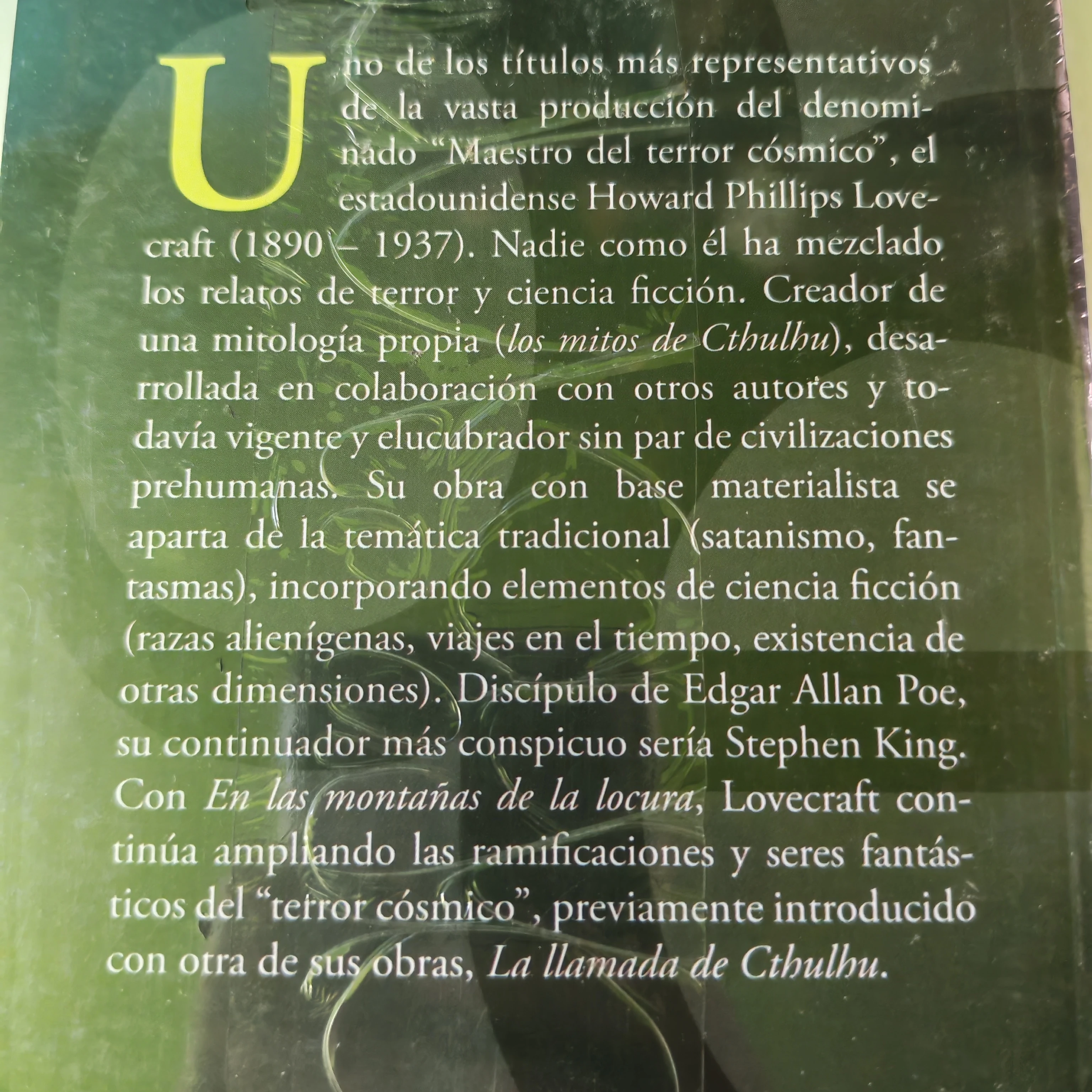 En las montañas de la locura, H.P. Lovecraft, nuevo 2