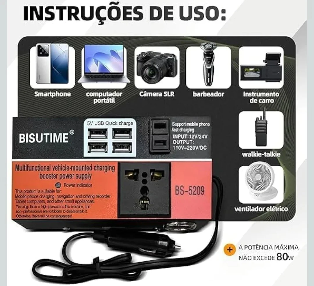 Inversor De Voltaje 2000w Convertidor 12V Y 24V A 220V 4