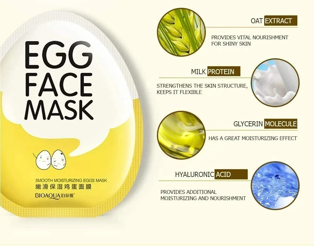 Mascarilla Facial Rejuvenecedora de Huevo – Bioaqua 🥚✨ ☺️🌸 2