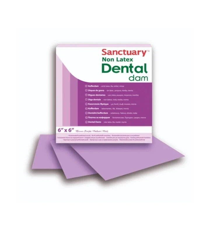 GOMA DIQUE PURPLE MEDIUM SIN LATEX  6X6 - SANCTUARY 