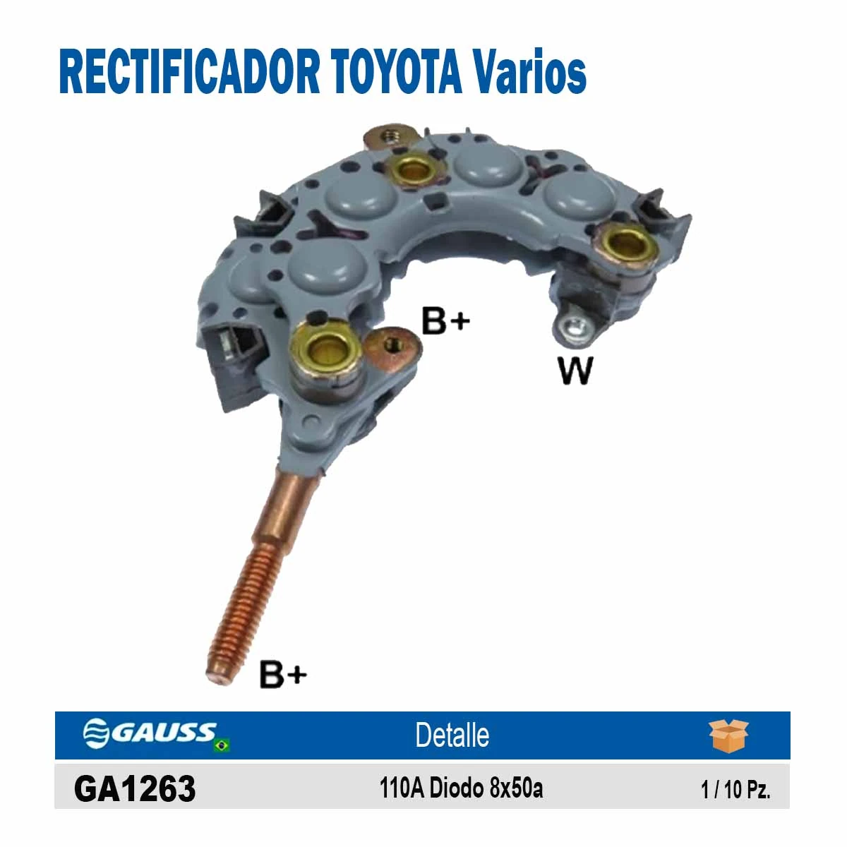 RECTIFICADOR TOYOTA Varios 110A Diodo 8x50a
