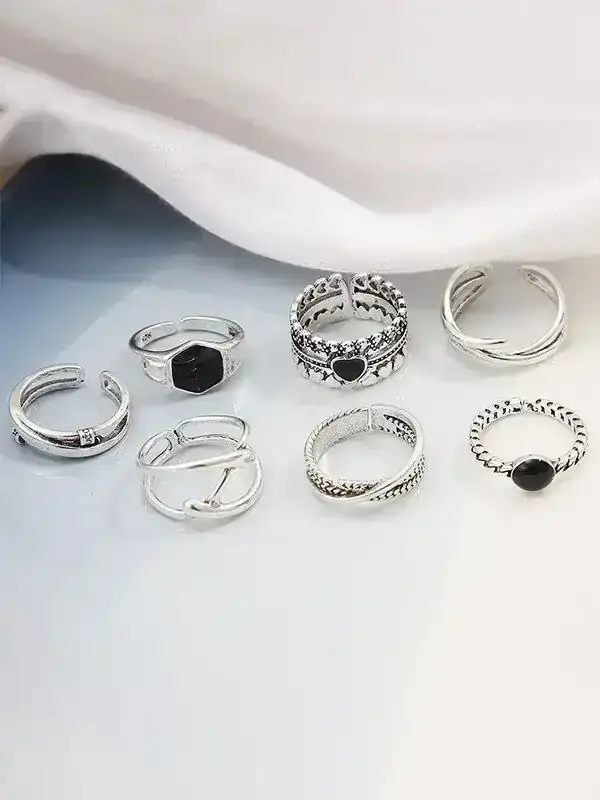 Set x7 Anillos Gema REF: D19 2
