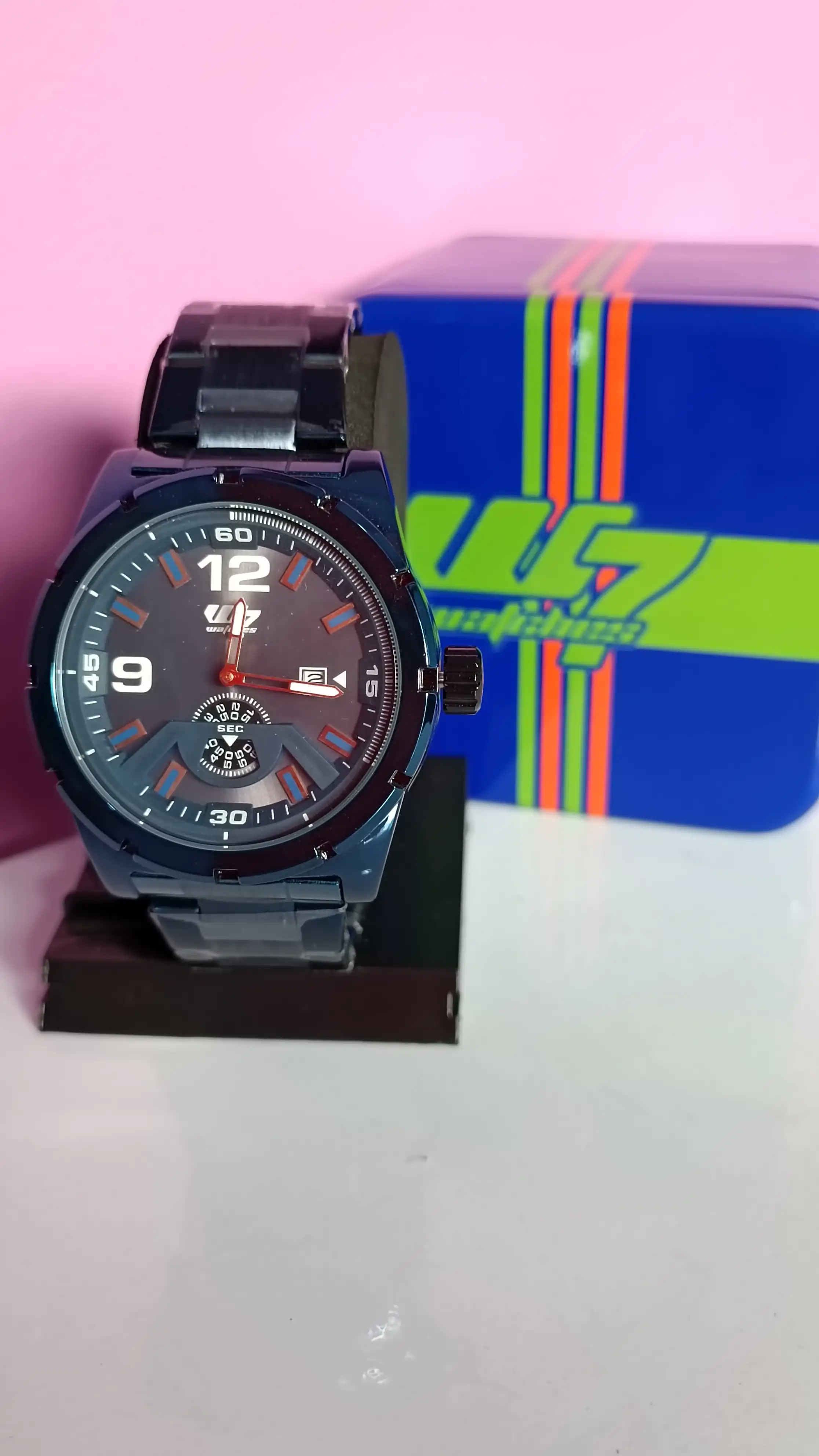 RELOJ HOMBRE ACERO AZUL