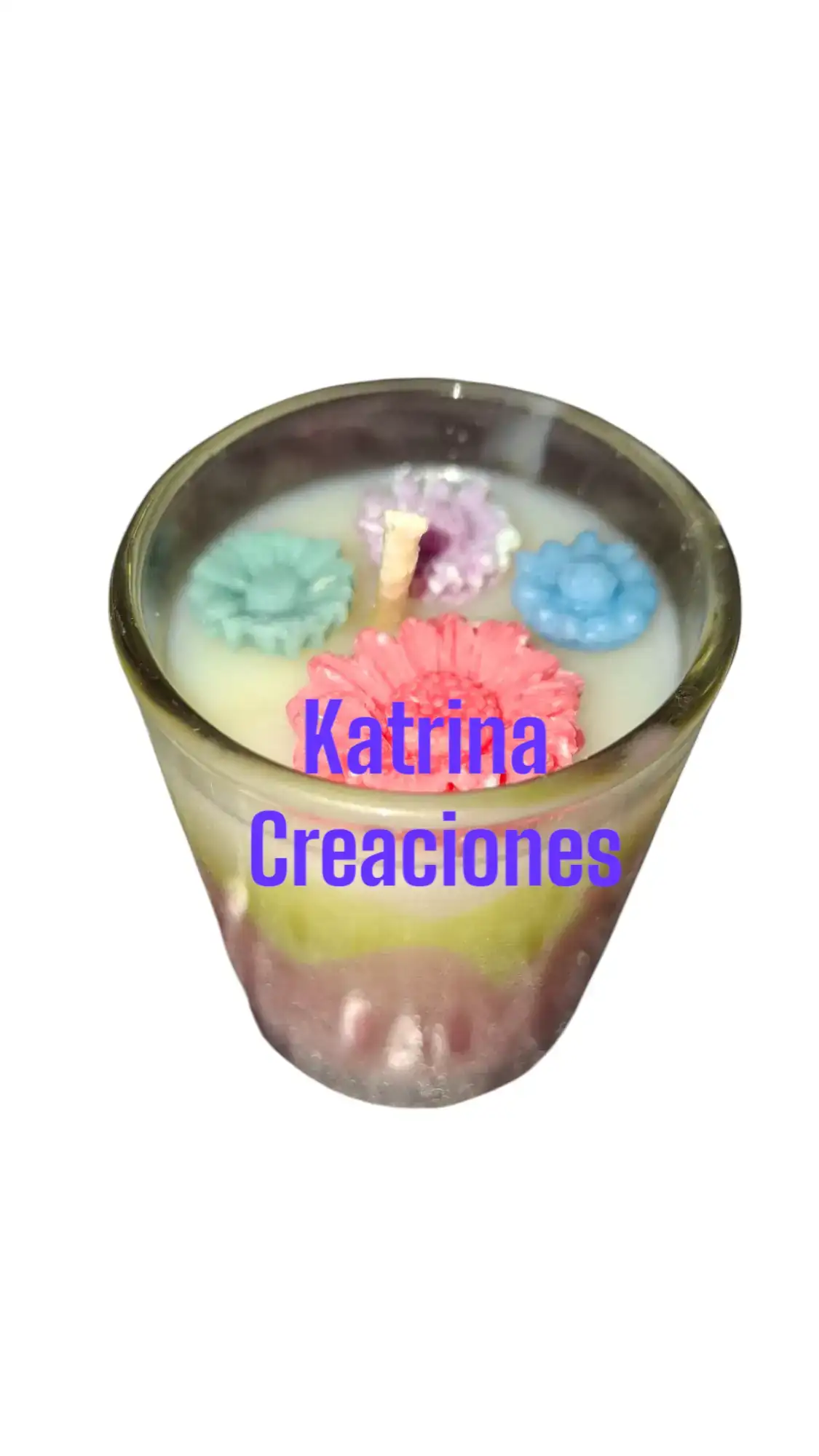 Velas de soja en mini vaso de vidro decoradas