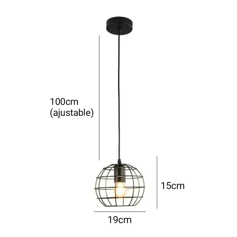 LAMPARA COLGANTE CANASTA 1L E27 4
