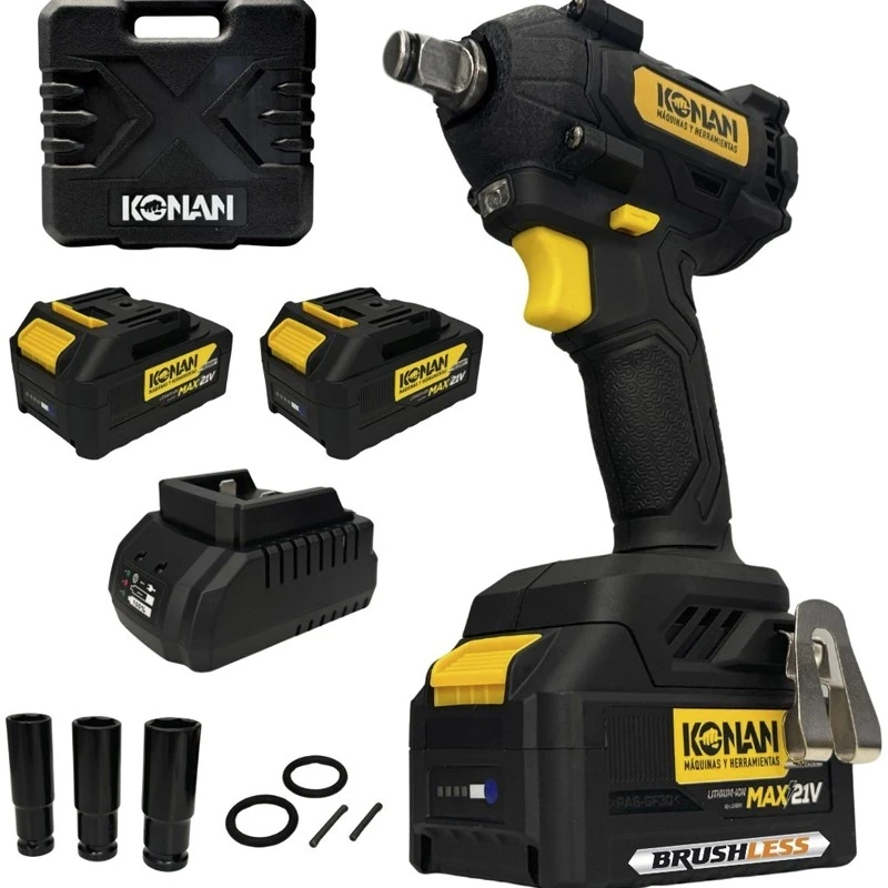 LLAVE PISTOLA DE IMPACTO KONAN BRUSHLESS ENCASTRE 1/2"