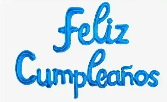 Globo metalizado frase feliz cumpleaños cursiva