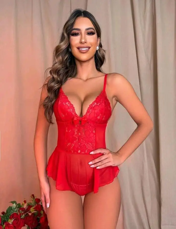 Body de malla con encaje 