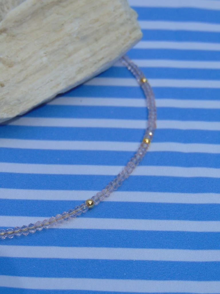 CHOKER ACERO DOR MURANO ROSA PASTEL