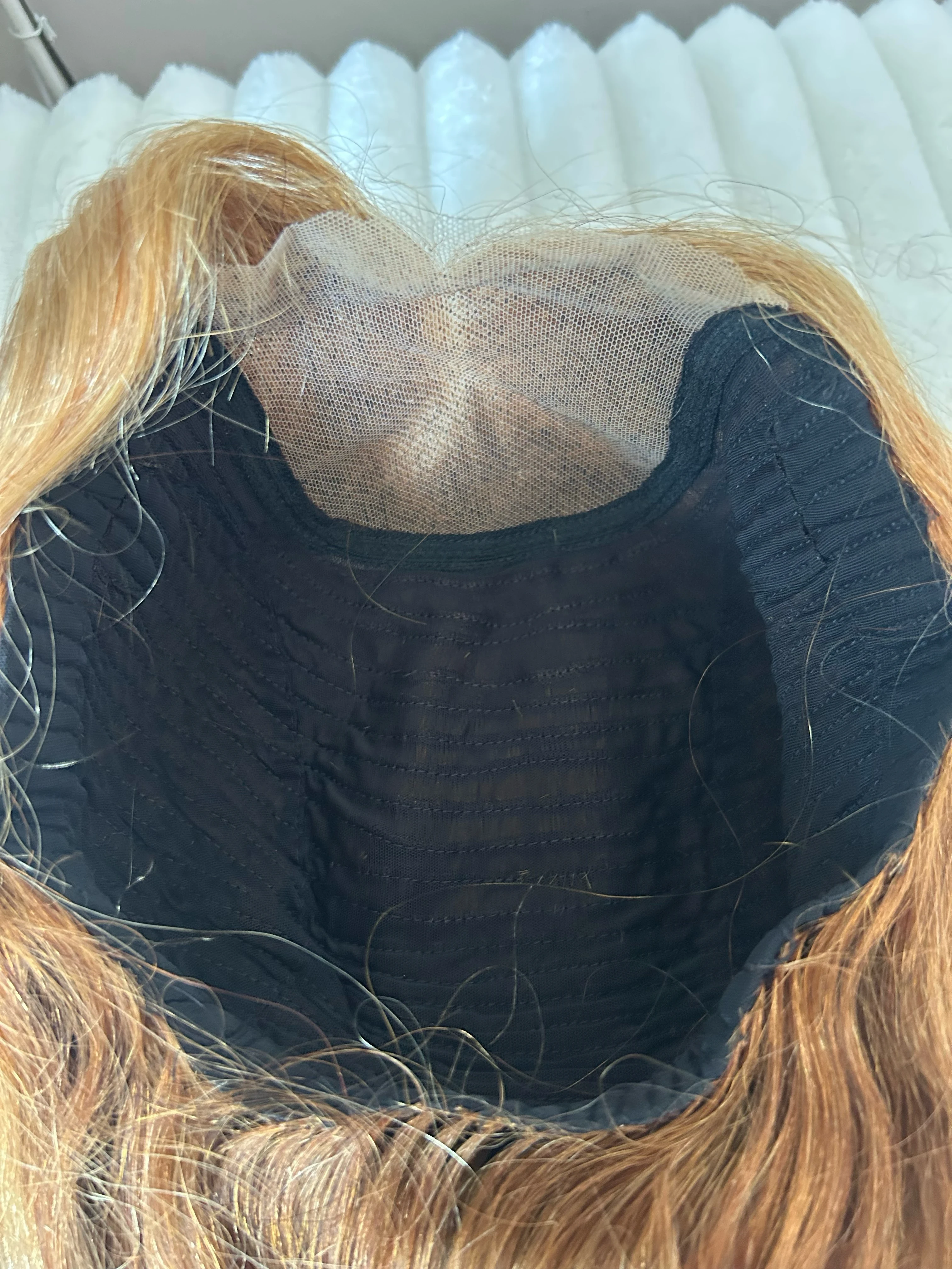 Peluca cabello humano 6/27 con reflejos rubio miel ombré, 20 pulgadas, frontal lace 4x4 HD  4