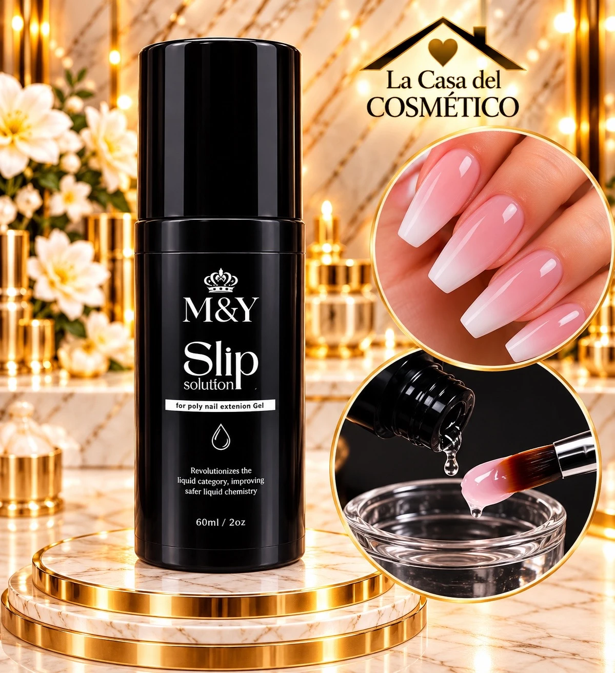 m&y slip solution para polygel 60 ml