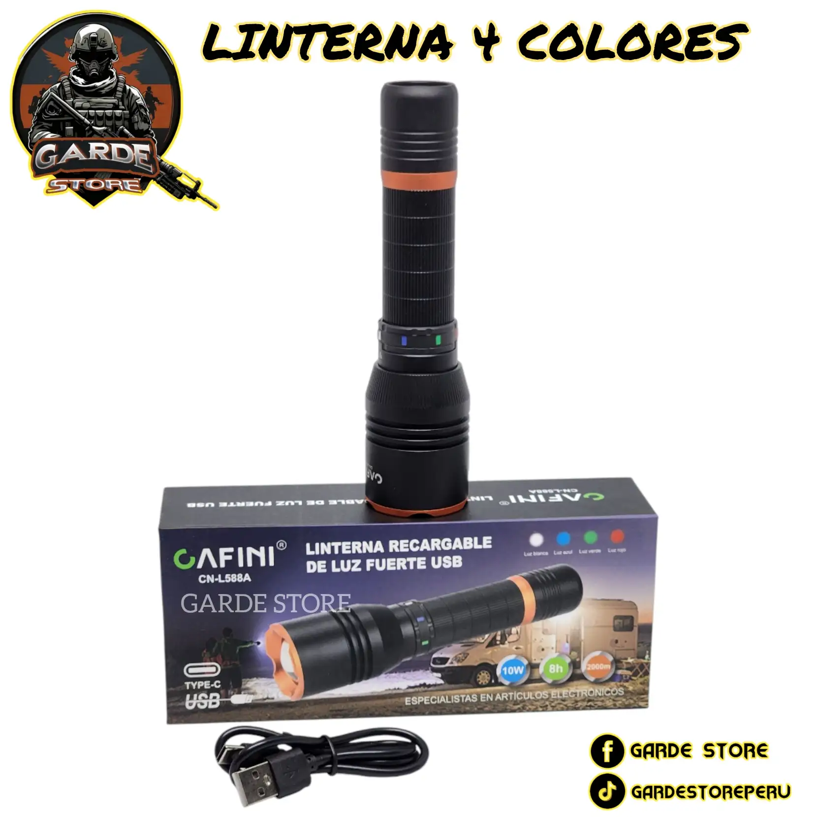 LINTERNA CAZA CAMPING 4 COLORES  4