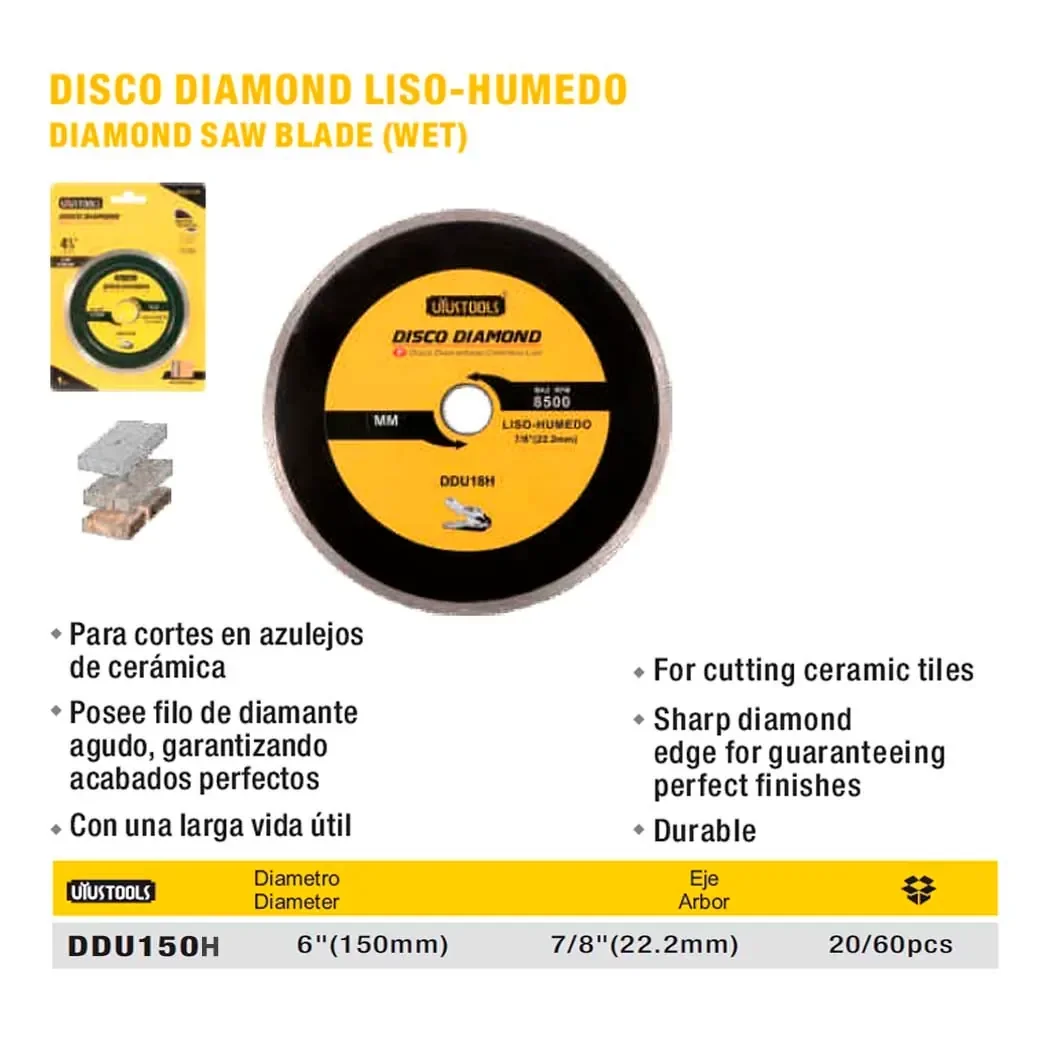 DISCO DIAMOND CONTINUO Ceramica UYUST 6" (150mm)