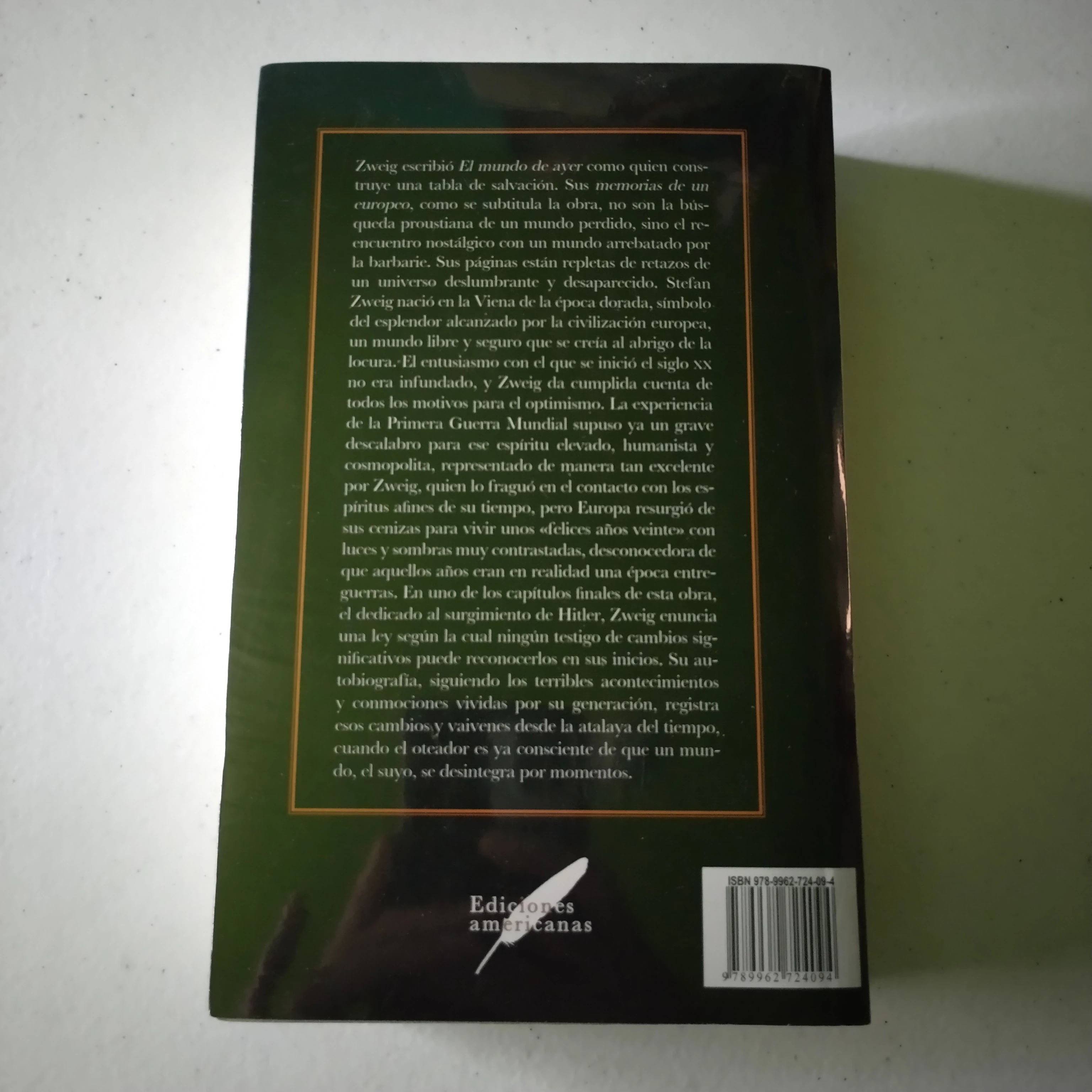 El mundo de ayer , Stefan Zweig, nuevo  2