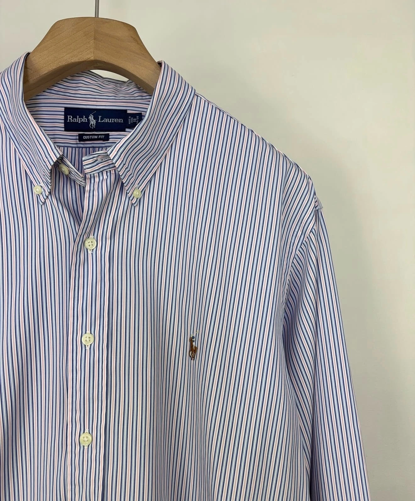 Camisa Button-Down Polo Ralph Lauren Rayas Multicolor (Azul, Rosa y Blanco) | Custom Fit  3