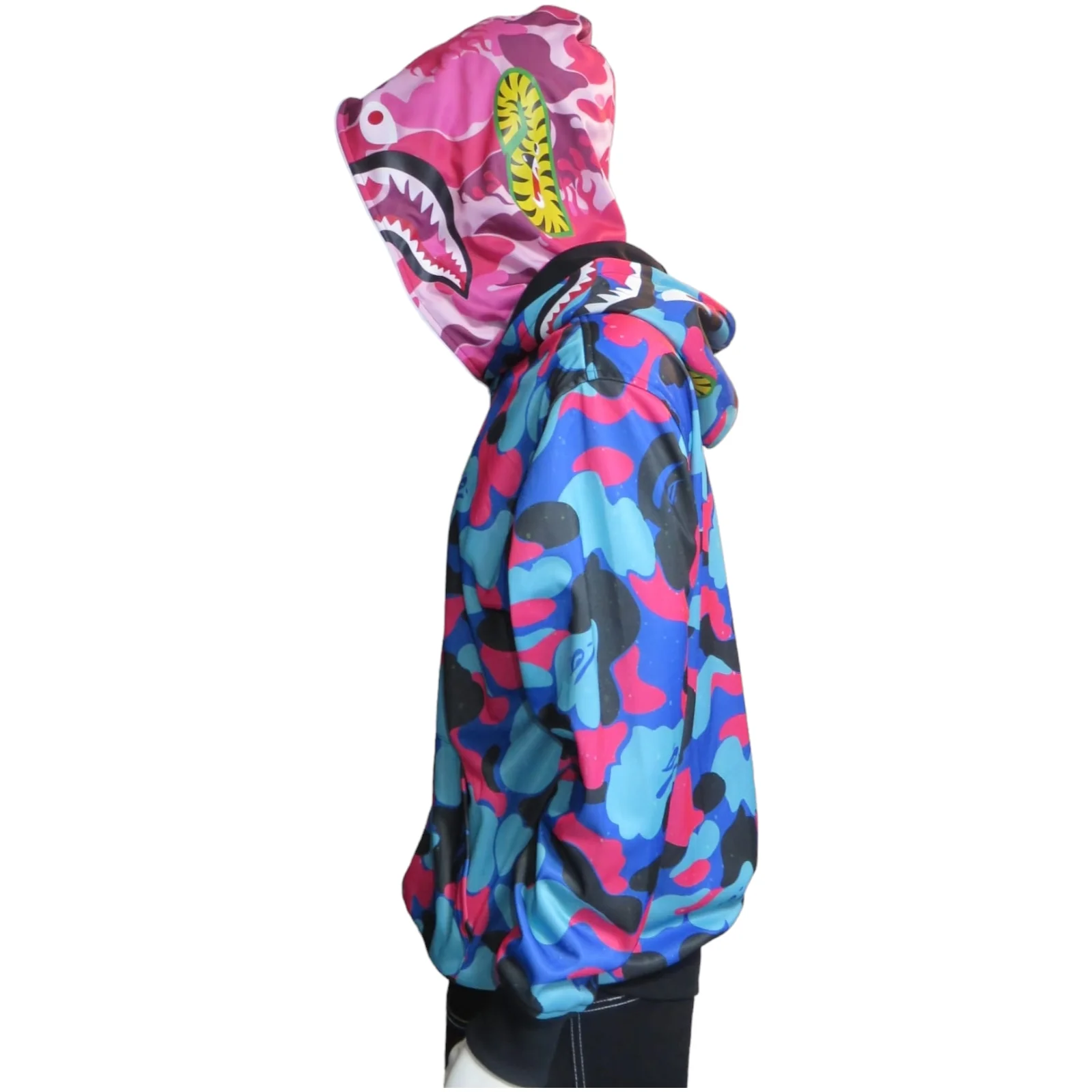 Chamarra doble gorro shark colores moteada 4