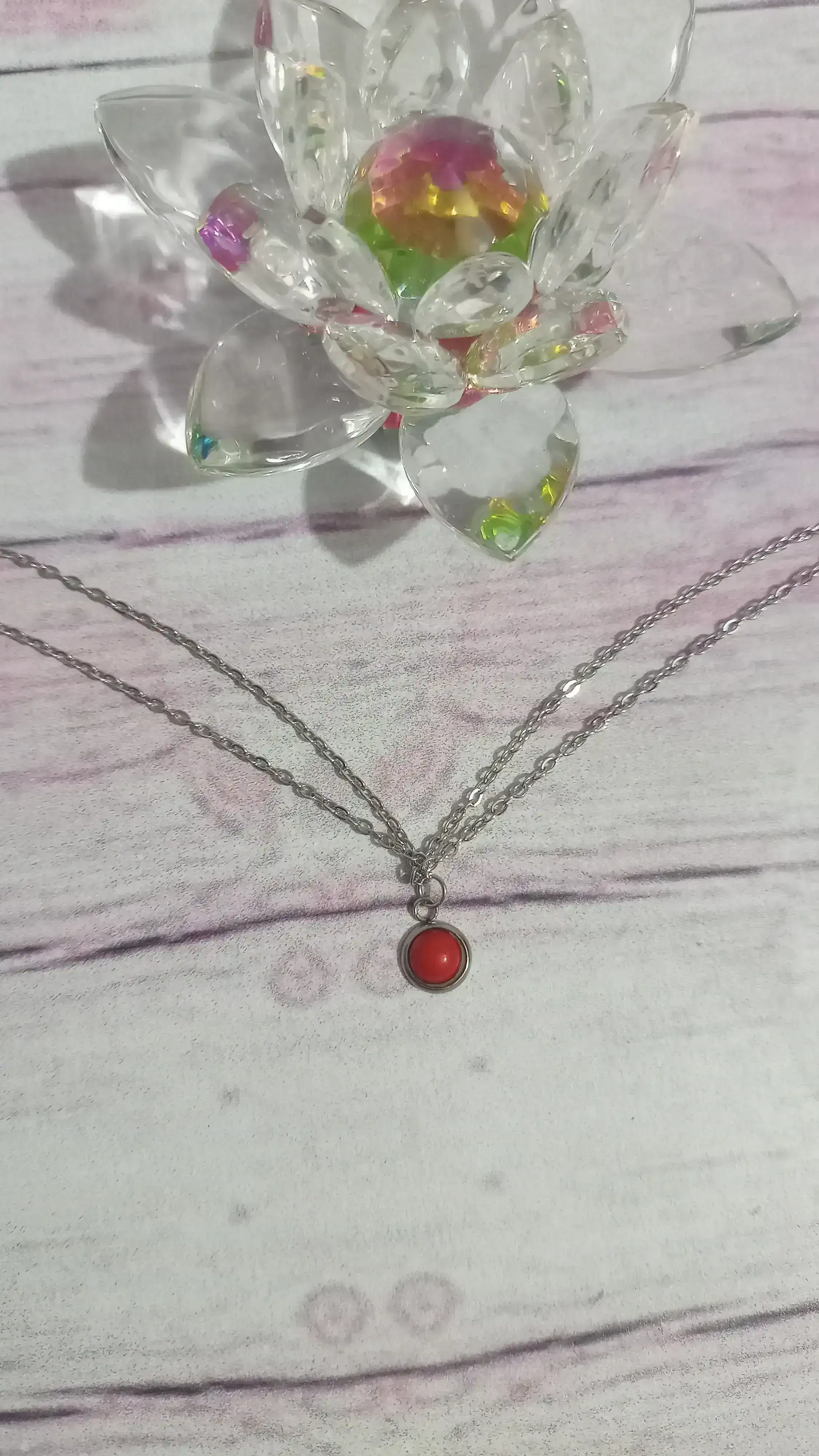 Pulsera con boton rojo,con DOBLE CADENA😍😍😍 3