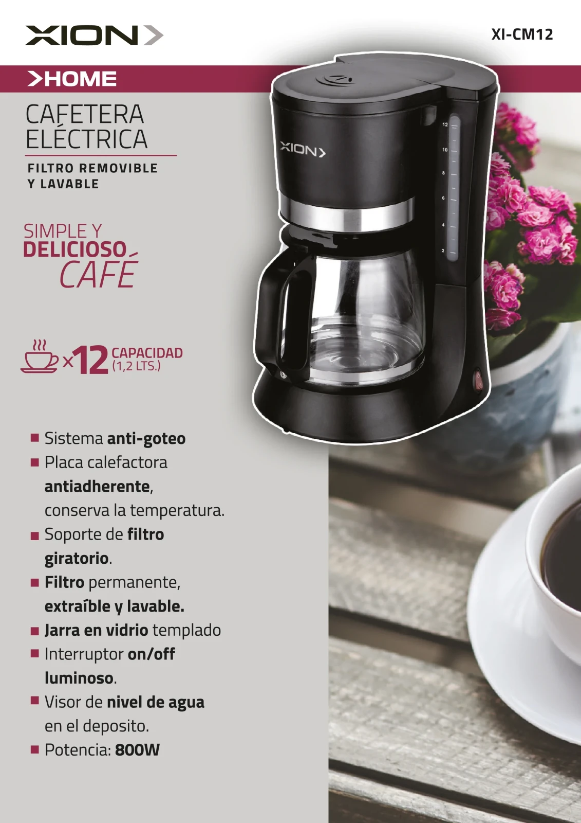 Cafetera de Goteo 12 Tazas XION 2