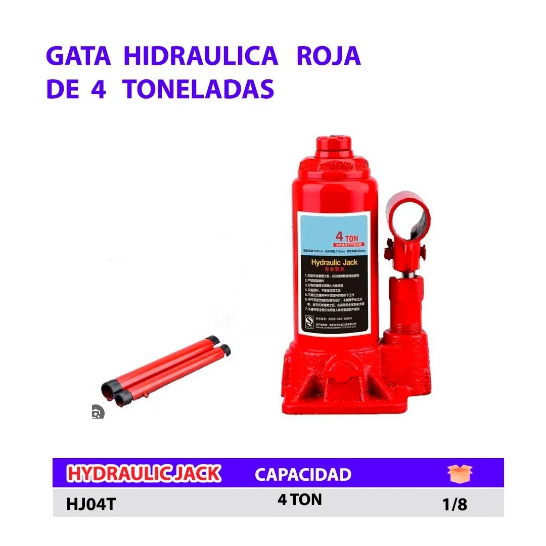 GATA HIDRAULICA (ROJO) 4 TON