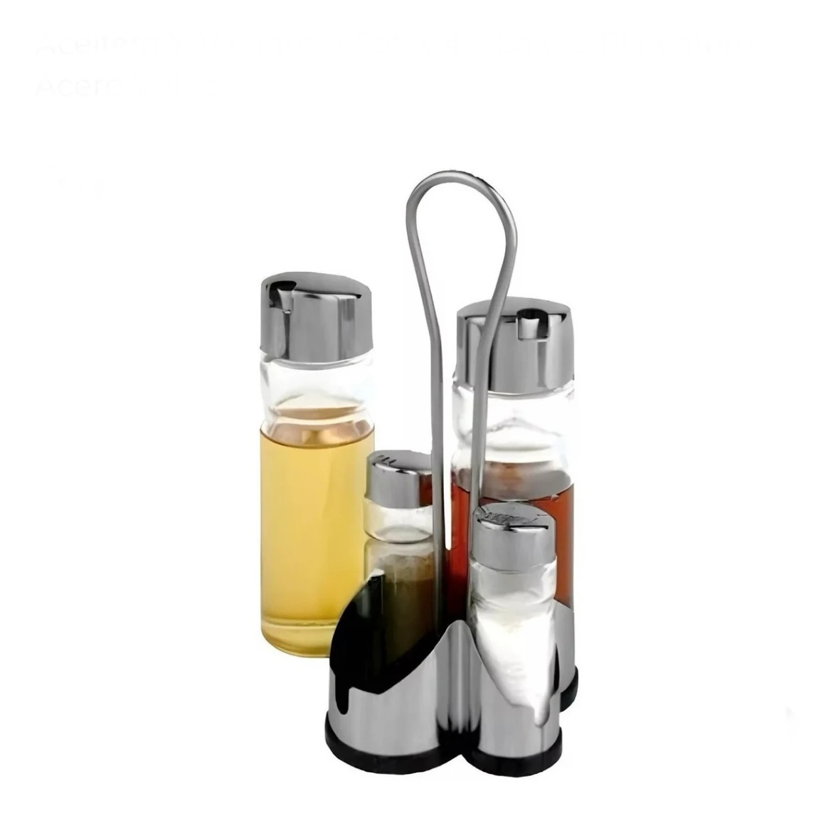 Alcuza acero inoxidable x4 con base 