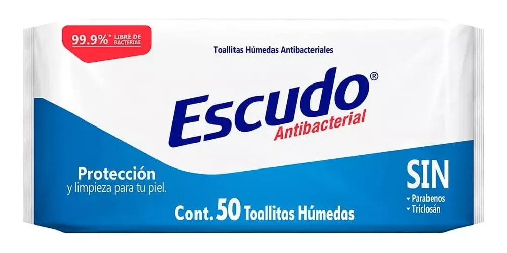 Toallas humedas escudo antibacterial 50pz