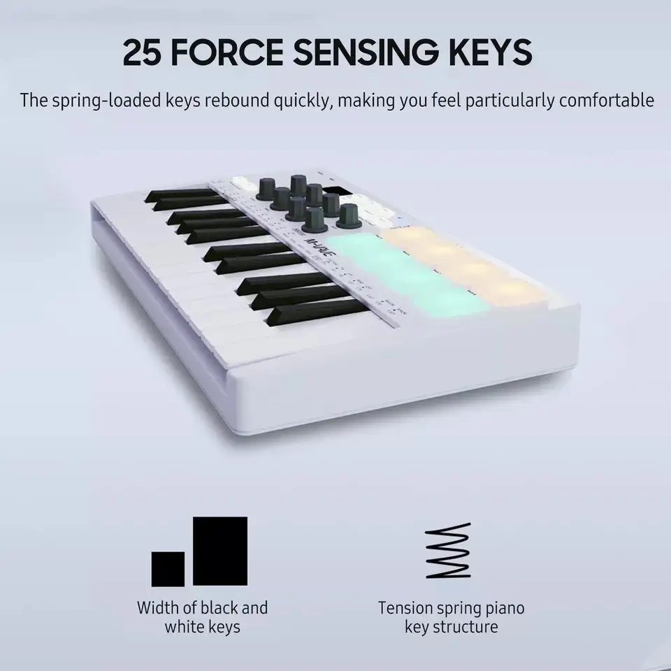 2022 m-vave-controlador MIDI de 25 teclas, Mini teclado USB portátil, 